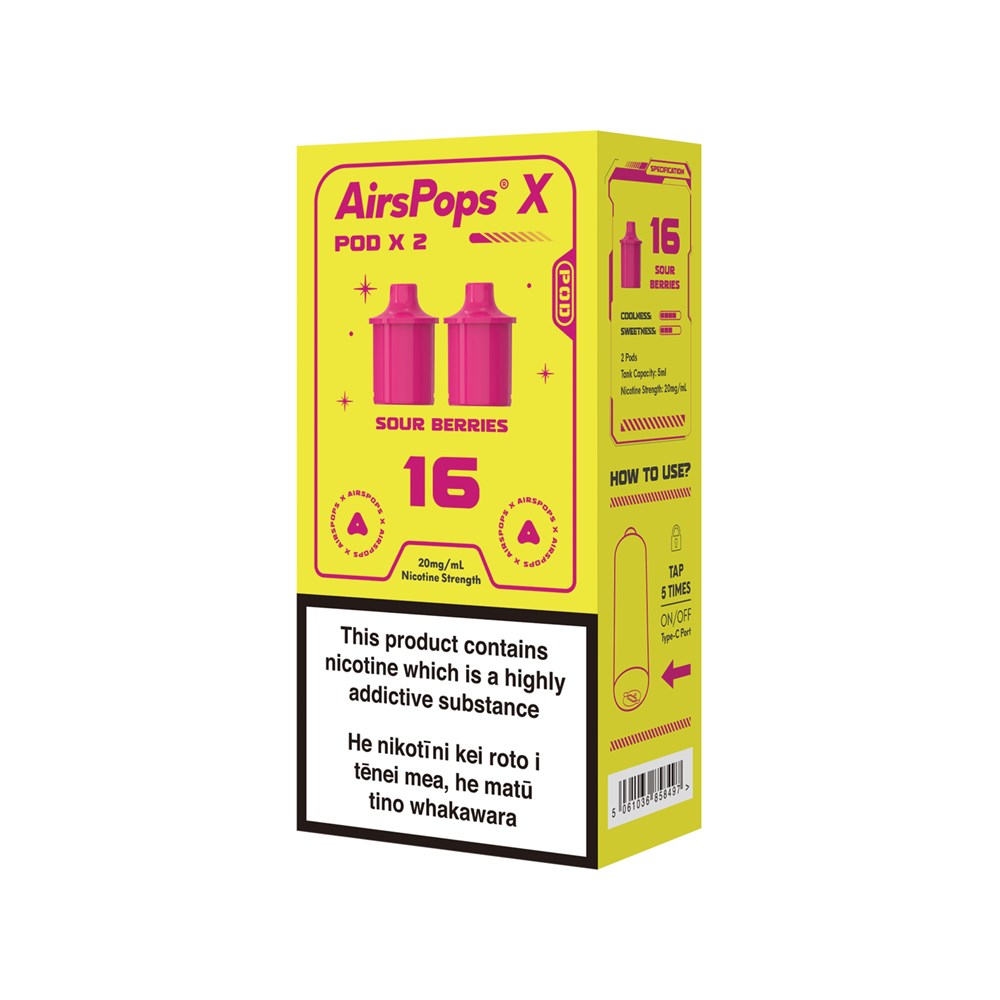 AIRSPOPS X PODS PRE-FILLED X2 TWIN PODS PACK 20MG/ML